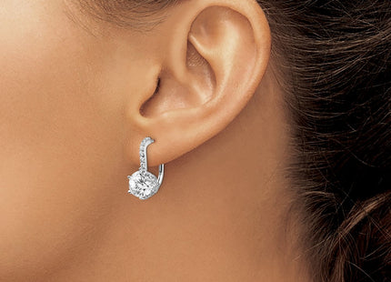 Sterling silver cubic zirconia drop earrings, another view