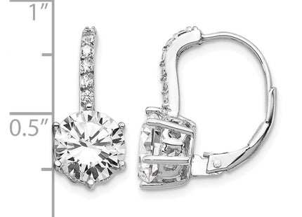 Sterling silver cubic zirconia drop earrings, further view