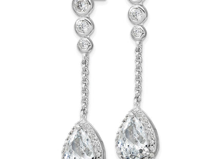 Sterling silver cubic zirconia teardrop drop earrings, alternate view