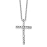 Cheryl M Sterling Silver Rhodium-plated Brilliant-cut CZ Cross Necklace