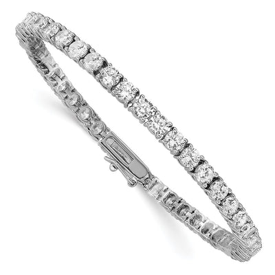 Cheryl M Sterling Silver Rhodium-plated Brilliant-cut CZ Tennis Bracelet