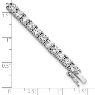 Cheryl M Sterling Silver Rhodium-plated Brilliant-cut CZ Tennis Bracelet