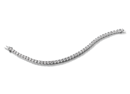 Cheryl M Sterling Silver Rhodium-plated Brilliant-cut CZ 7. Tennis Bracelet