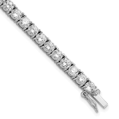 Cheryl M Sterling Silver Rhodium-plated Brilliant-cut CZ Tennis Bracelet