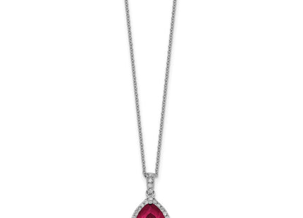 Sterling silver cubic zirconia teardrop drop earrings, alternate view