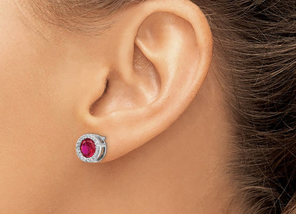 Sterling silver cubic zirconia earrings, another view