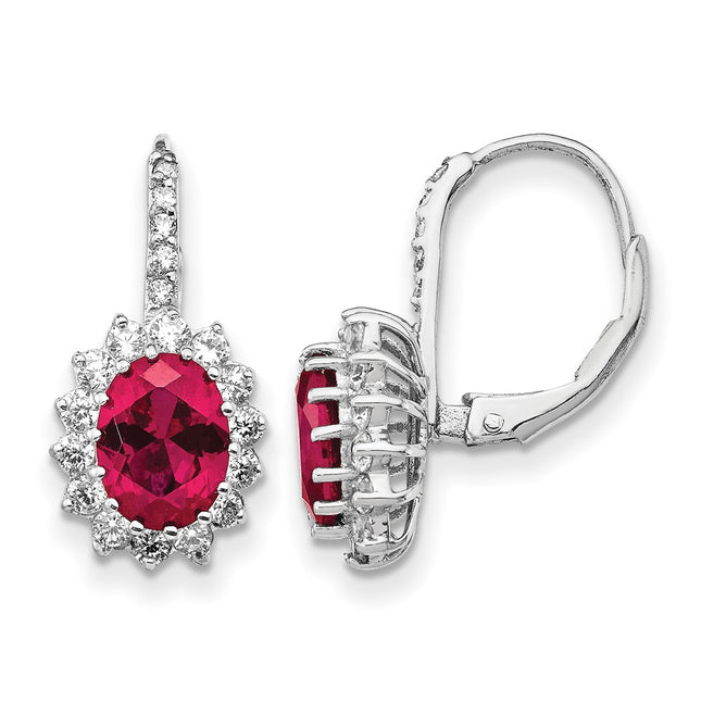 Sterling silver cubic zirconia oval necklace