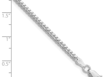 Sterling Silver Rhodium-plated Polished Domed Curb Chain, 7 x 2.9mm