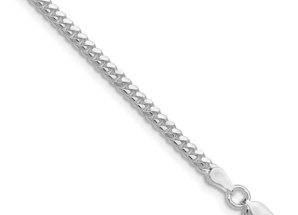 Sterling Silver Rhodium-plated Polished Domed Curb Chain, 7 x 2.9mm