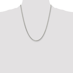 Sterling Silver Polished Domed Curb Chain (Style QDB100-22)