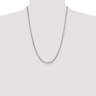 Sterling Silver Polished Domed Curb Chain (Style QDB100-24)
