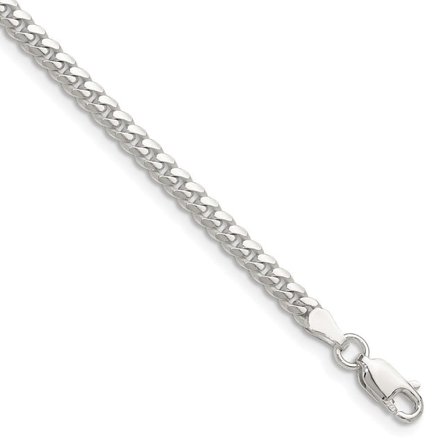Sterling Silver Polished Domed Curb Chain, 16 x 3.4mm