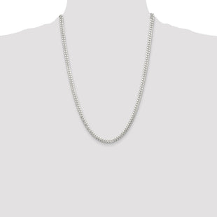 Sterling Silver Polished Domed Curb Chain (Style QDB150-24)
