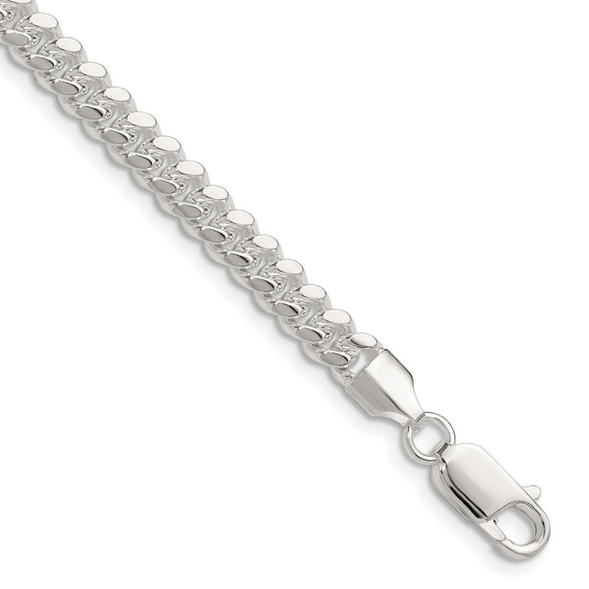 Sterling Silver Polished Domed Curb Chain, 24 x 5.7mm