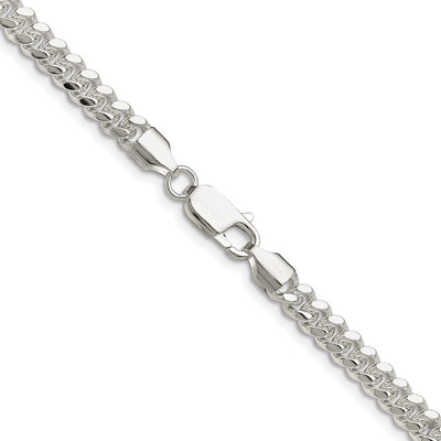 Sterling Silver Rhodium-plated Polished Domed Curb Chain, 18 x 5.7mm