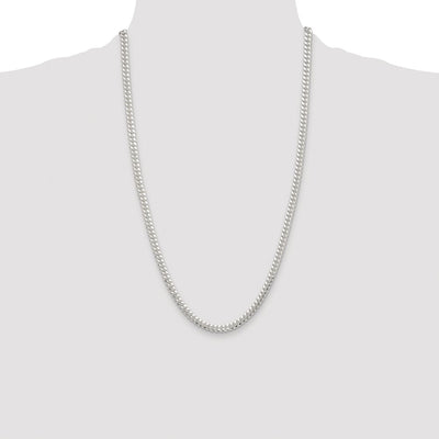 Sterling Silver Rhodium-plated Polished Domed Curb Chain, 18 x 5.7mm