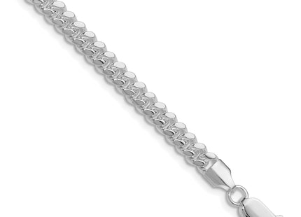 Sterling Silver Rhodium-plated Polished Domed Curb Bracelet, 7 x 5.7mm