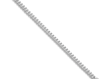 Sterling Silver Rhodium-plated Polished Domed Curb Bracelet, 7 x 6.4mm