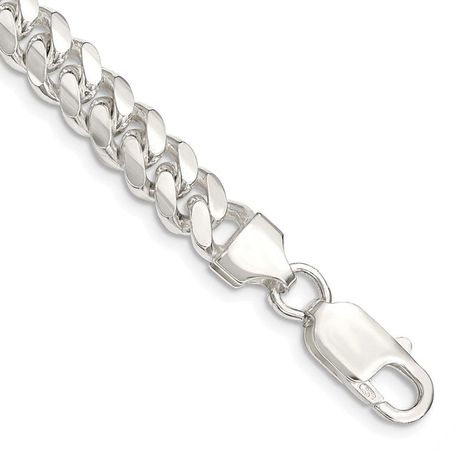 Sterling Silver Polished Domed Curb Chain, 20 x 7mm