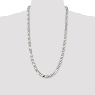 Sterling Silver Polished Domed Curb Chain (Style QDB220-28)