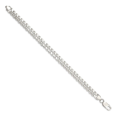Sterling Silver Polished Domed Curb Chain, 8 x 7.8mm