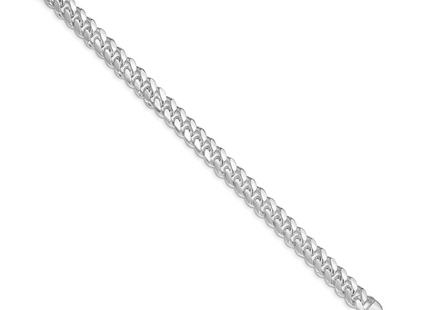 Sterling Silver Rhodium-plated Polished Domed Curb Chain, 8 x 7.8mm