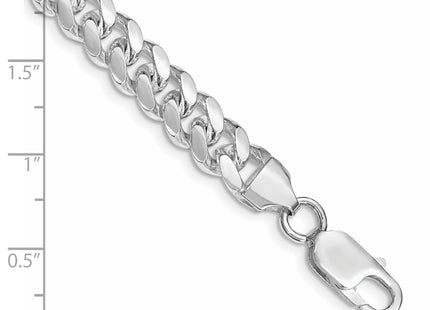 Sterling Silver Rhodium-plated Polished Domed Curb Chain, 8 x 7.8mm