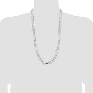Sterling Silver Polished Domed Curb Chain (Style QDB250-28)