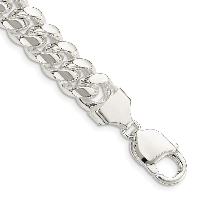 Sterling Silver Polished Domed Curb Chain, 22 x 10.7mm