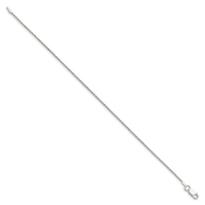 Sterling Silver Diamond-cut Rope Chain Anklet, 9 x 1.2mm