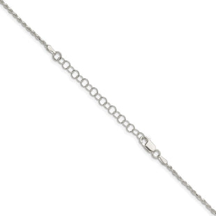 Sterling Silver Diamond-cut Rope Chain w/2in ext. (Style QDC025E-18)