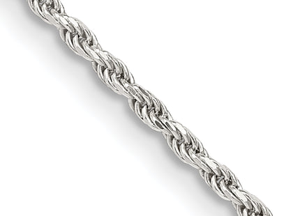 Sterling Silver Diamond-cut Rope Chain w/2in ext., 20 x 1.7mm