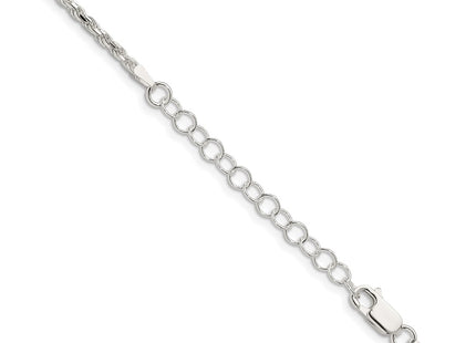 Sterling silver rope link chain, another view
