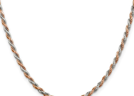 Sterling Silver And Rose Vermeil Diamond-cut Rope Bracelet
