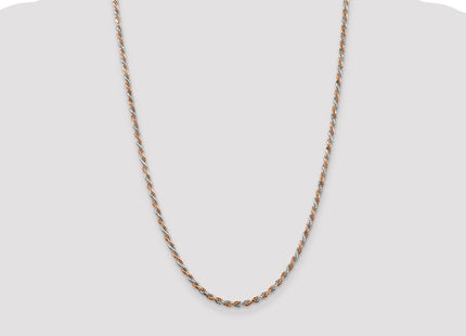 Sterling Silver And Rose Vermeil Diamond-cut Rope Bracelet
