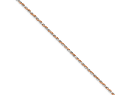 Sterling Silver And Rose Vermeil Diamond-cut Rope Bracelet