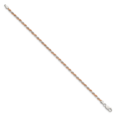 Sterling Silver And Rose Vermeil Diamond-cut Rope Bracelet