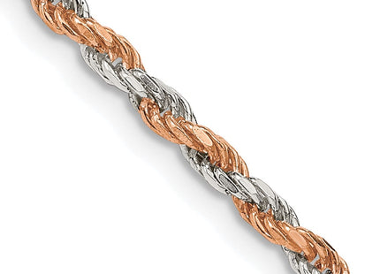 Sterling Silver And Rose Vermeil Diamond-cut Rope Bracelet