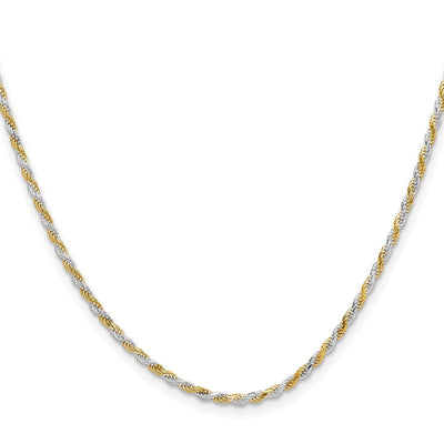 Sterling Silver And Vermeil Diamond-cut Rope Chain, 16 x 2.5mm