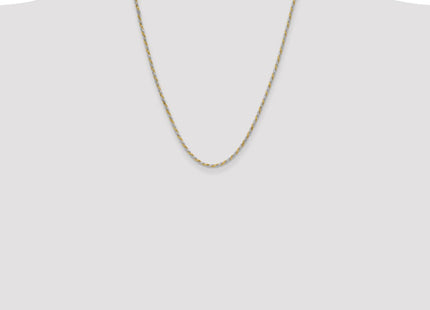 Sterling Silver And Vermeil Diamond-cut Rope Chain (Style QDCY060-22)