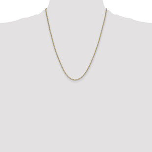 Sterling Silver And Vermeil Diamond-cut Rope Chain (Style QDCY060-22)