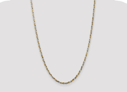Sterling Silver And Vermeil Diamond-cut Rope Chain (Style QDCY060-24)