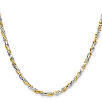 Sterling Silver And Vermeil Diamond-cut Rope Chain, 18 x 3.5mm