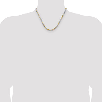 Sterling Silver And Vermeil Diamond-cut Rope Chain, 18 x 3.5mm