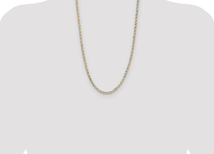 Sterling Silver And Vermeil Diamond-cut Rope Chain (Style QDCY080-26)