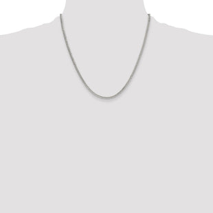 Sterling Silver Polished Double Diamond-cut Curb Chain