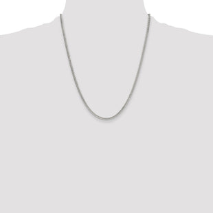 Sterling Silver Polished Double Diamond-cut Curb Chain (Style QDD060-22)