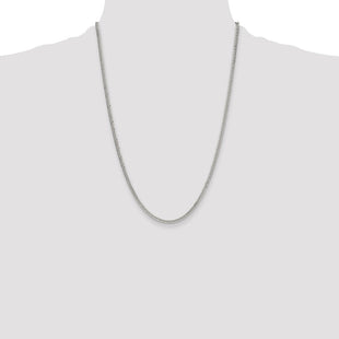 Sterling Silver Polished Double Diamond-cut Curb Chain (Style QDD060-24)