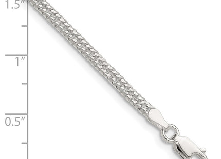 Sterling Silver Polished Double Diamond-cut Curb Chain
