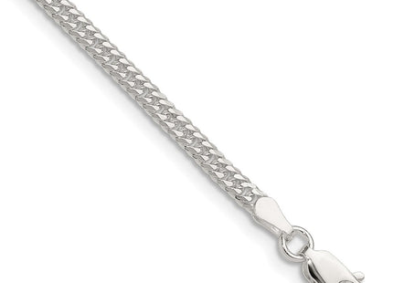 Sterling Silver Polished Double Diamond-cut Curb Chain